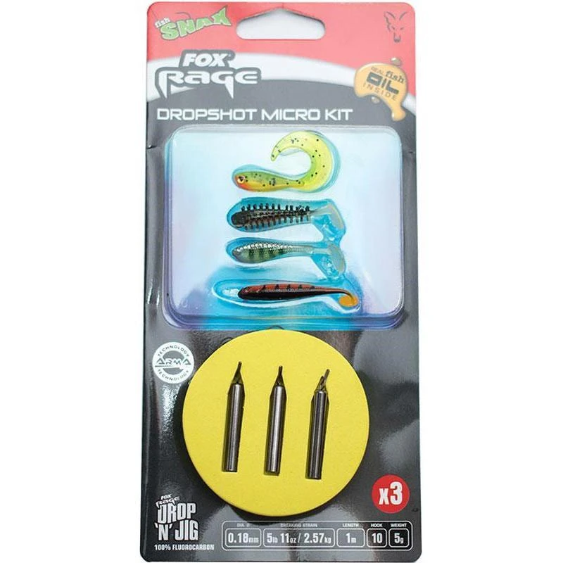 KIT LEURRES SOUPLES FOX RAGE READY RIG DROPSHOT MICRO KIT 3 KIT LEURRES SOUPLES FOX RAGE READY RIG DROPSHOT MICRO KIT