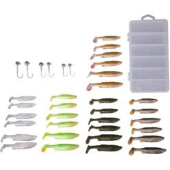KIT LEURRES SOUPLES SAVAGE GEAR FAT MINNOW T-TAIL