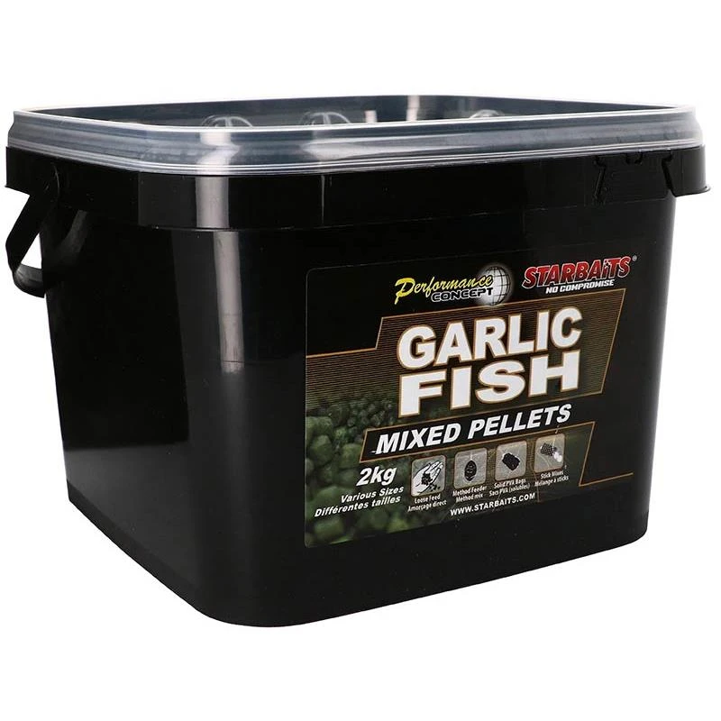 PELLET STARBAITS PERFORMANCE CONCEPT GARLIC FISH PELLETS MIXED 3 PELLET STARBAITS PERFORMANCE CONCEPT GARLIC FISH PELLETS MIXED